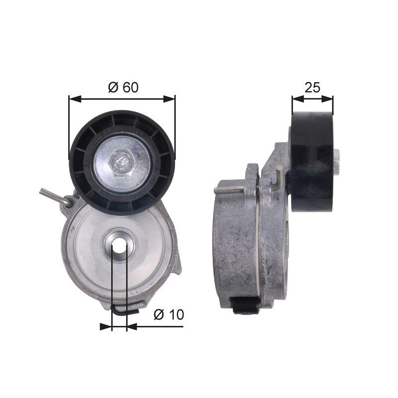 GATES Tensioner Pulley, V-ribbed belt DriveAlign®
