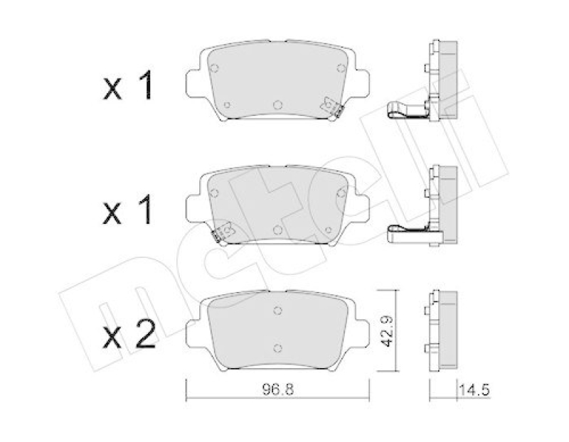 METELLI Brake Pad Set, disc brake
