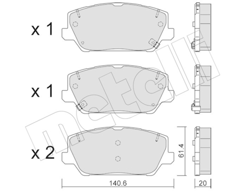 METELLI Brake Pad Set, disc brake