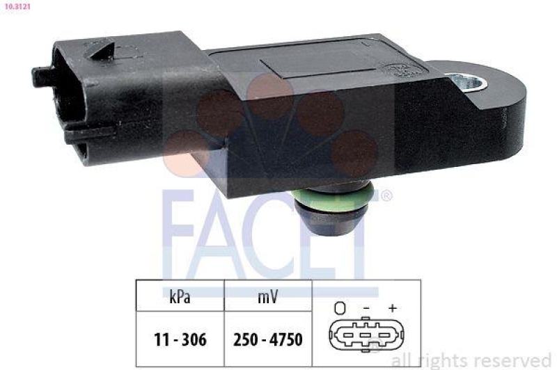 FACET Air Pressure Sensor, height adaptation Made in Italy - OE Equivalent