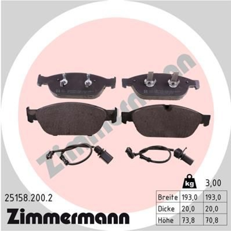 ZIMMERMANN Brake Pad Set, disc brake
