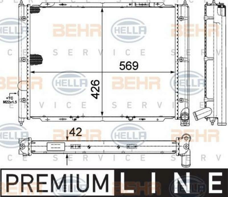 HELLA Radiator, engine cooling BEHR HELLA SERVICE *** PREMIUM LINE ***