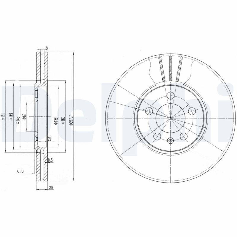 2x DELPHI Bremsscheibe