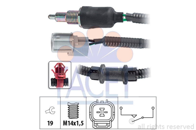 FACET Schalter, Rückfahrleuchte Made in Italy - OE Equivalent