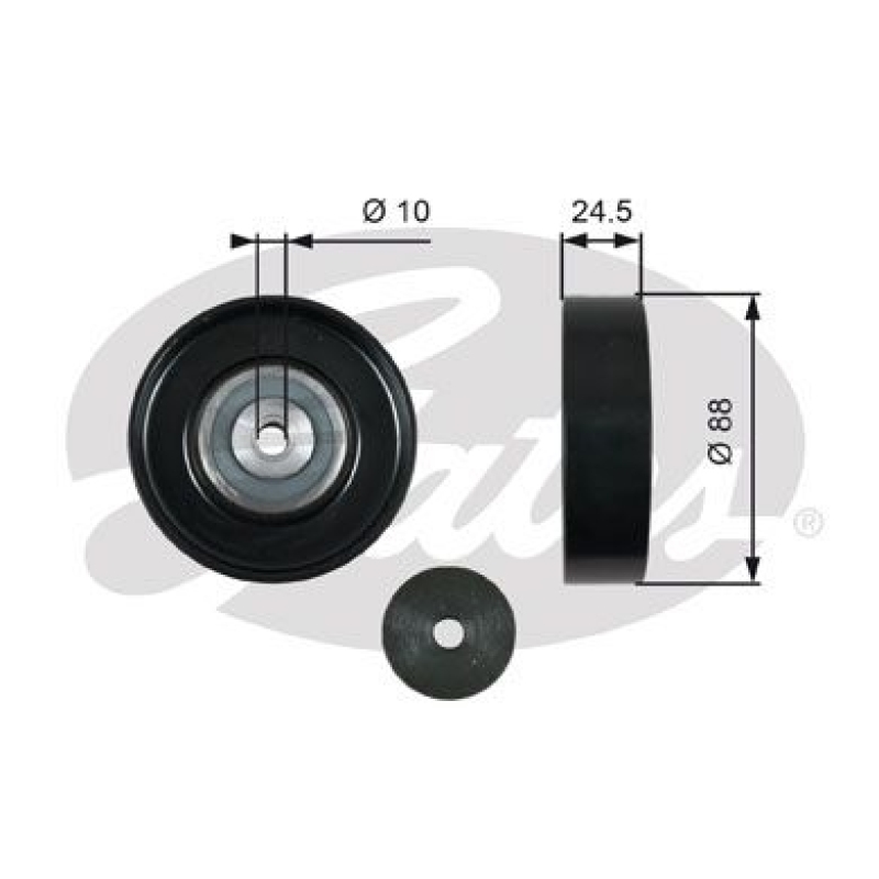 GATES Deflection/Guide Pulley, V-ribbed belt DriveAlign®