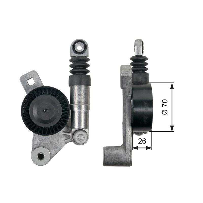 GATES Tensioner Pulley, V-ribbed belt DriveAlign®