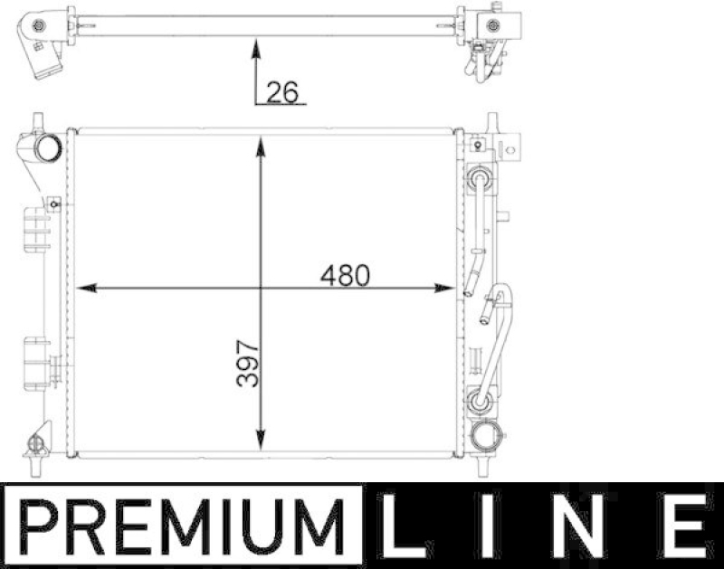 MAHLE Radiator, engine cooling BEHR *** PREMIUM LINE ***