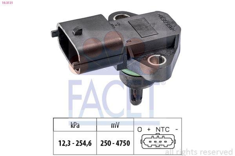 FACET Air Pressure Sensor, height adaptation Made in Italy - OE Equivalent