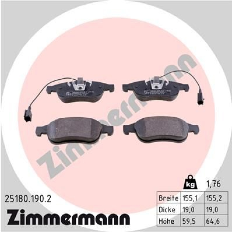 ZIMMERMANN Brake Pad Set, disc brake