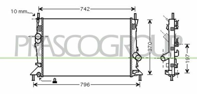 PRASCO Radiator, engine cooling PrascoSelection