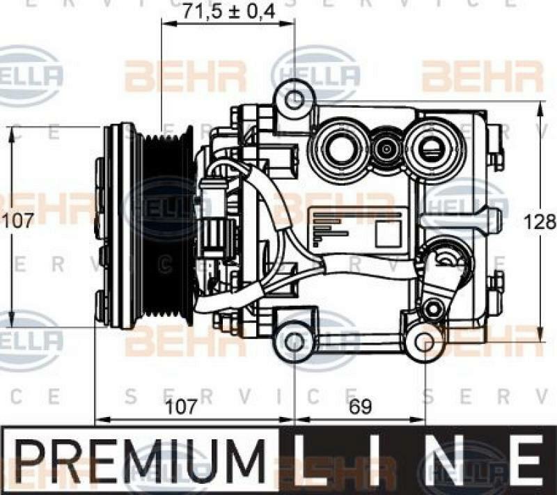 HELLA Kompressor, Klimaanlage BEHR HELLA SERVICE *** PREMIUM LINE ***