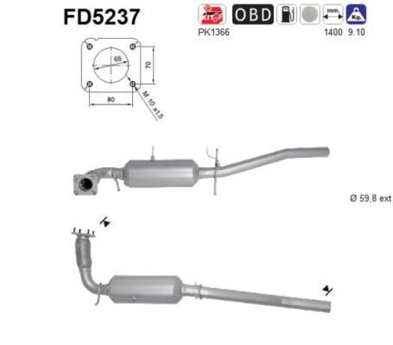 AS Ru&szlig;-/Partikelfilter, Abgasanlage FD5237