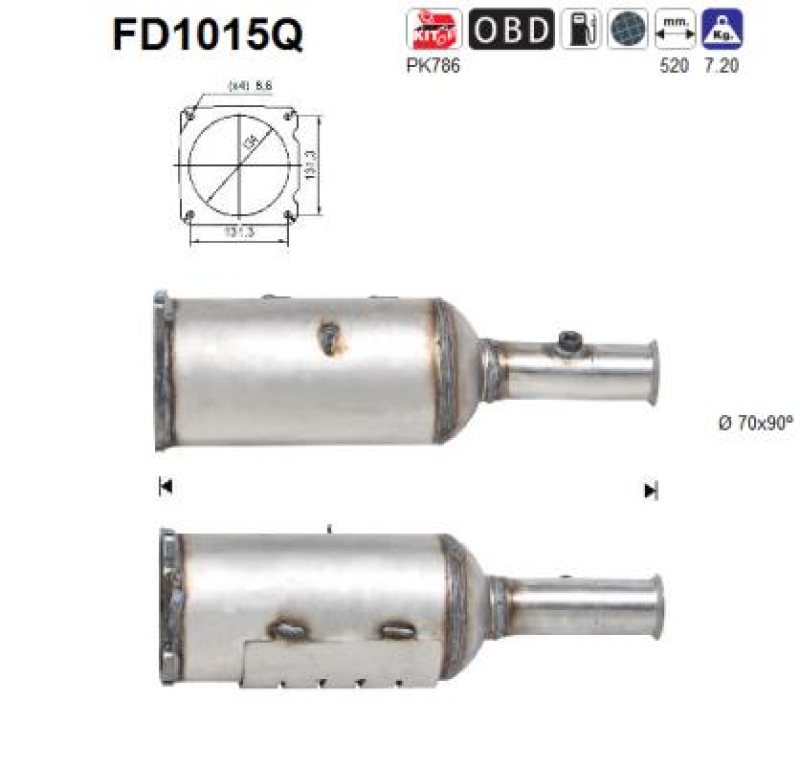 AS Ru&szlig;-/Partikelfilter, Abgasanlage FD1015Q