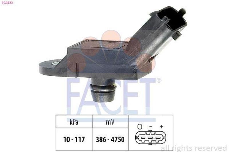 FACET Air Pressure Sensor, height adaptation Made in Italy - OE Equivalent