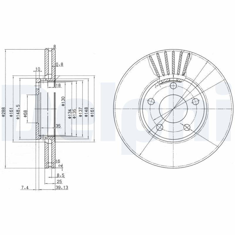 2x DELPHI Bremsscheibe