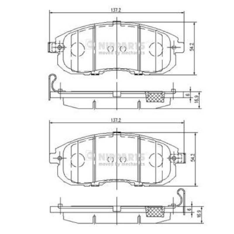 NIPPARTS Brake Pad Set, disc brake