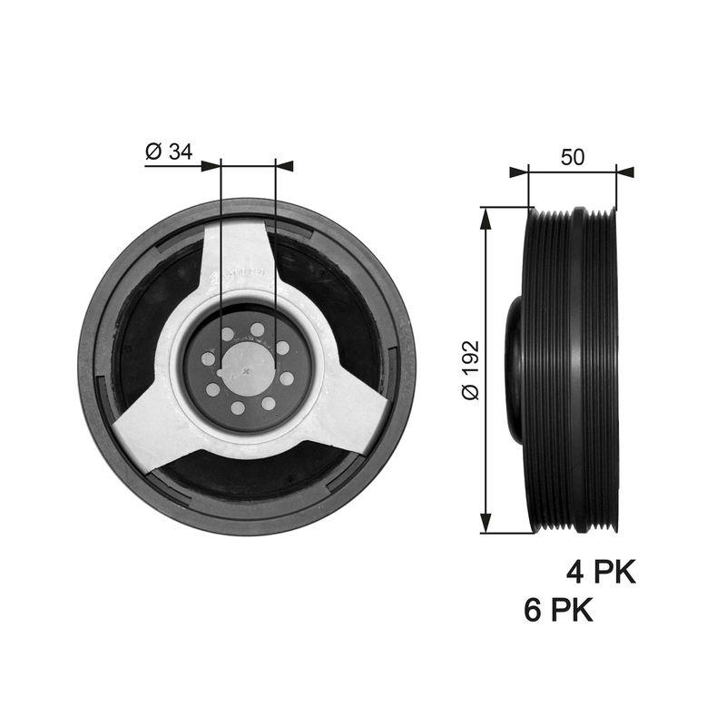 GATES Belt Pulley, crankshaft DriveAlign®