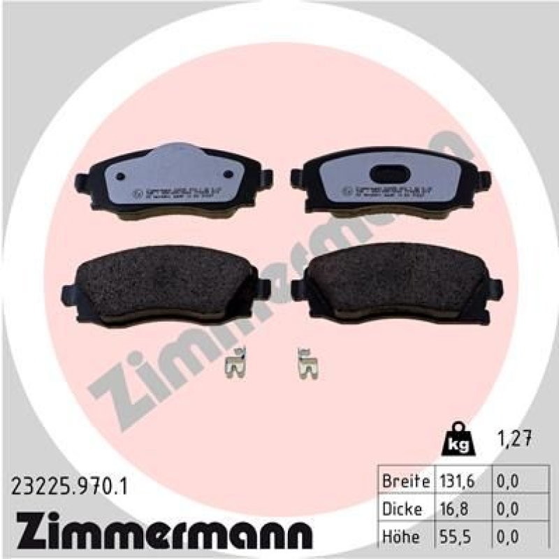 ZIMMERMANN Bremsbelagsatz, Scheibenbremse rd:z