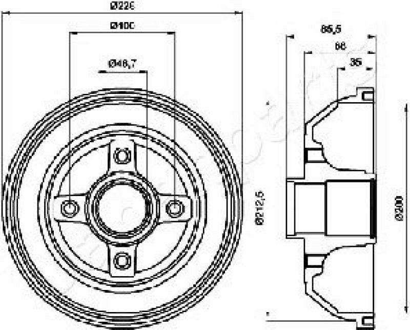 2x JAPANPARTS Brake Drum