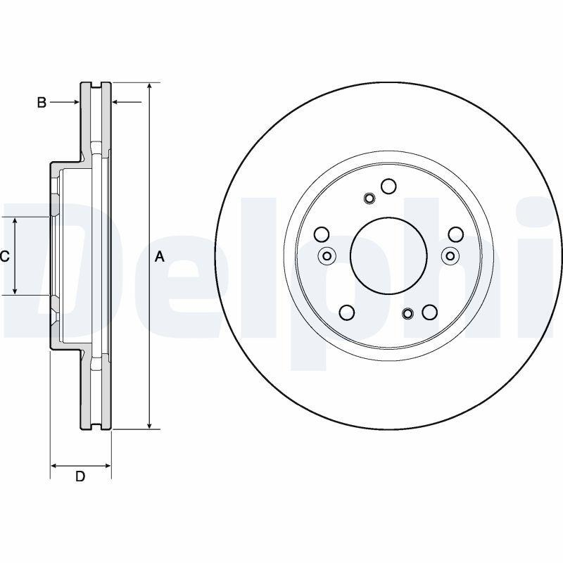 2x DELPHI Bremsscheibe BG4774C