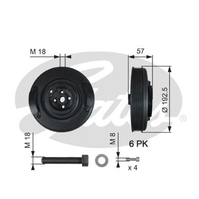GATES Belt Pulley, crankshaft DriveAlign®