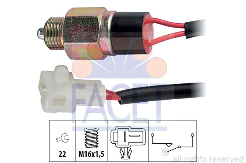 FACET Switch, reverse light Made in Italy - OE Equivalent