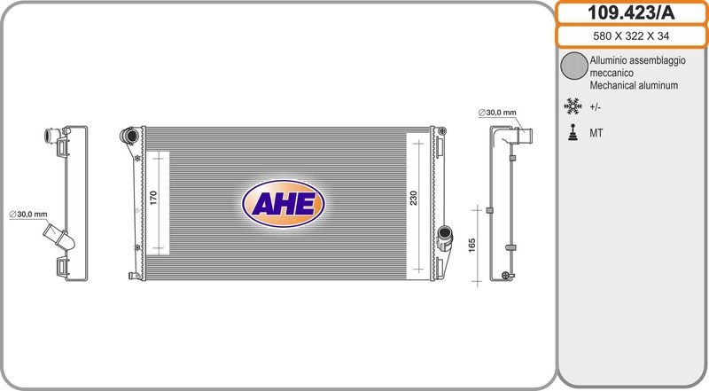 AHE Radiator, engine cooling