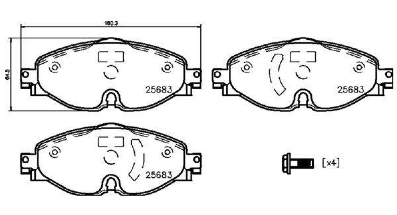 MAGNETI MARELLI Bremsbelagsatz, Scheibenbremse 363700485147