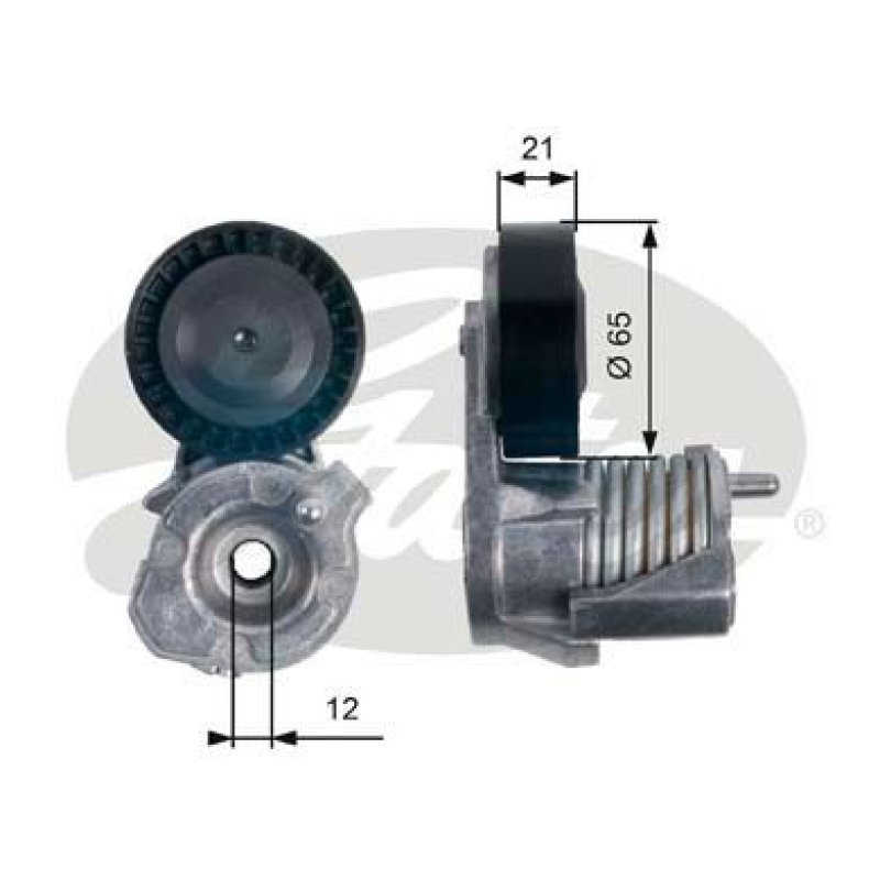 GATES Tensioner Pulley, V-ribbed belt DriveAlign®