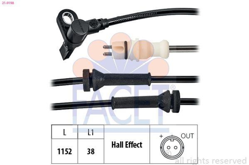 FACET Sensor, wheel speed Made in Italy - OE Equivalent