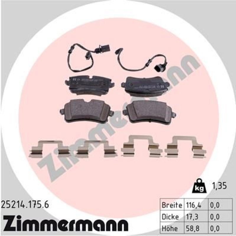 ZIMMERMANN Bremsbelagsatz, Scheibenbremse