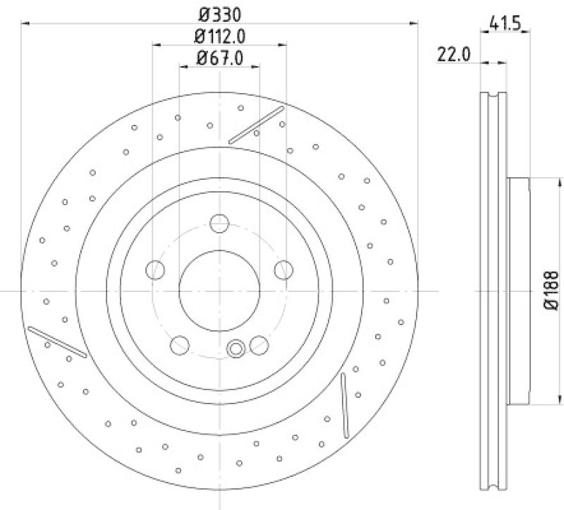 2x HELLA Bremsscheibe PRO High Carbon