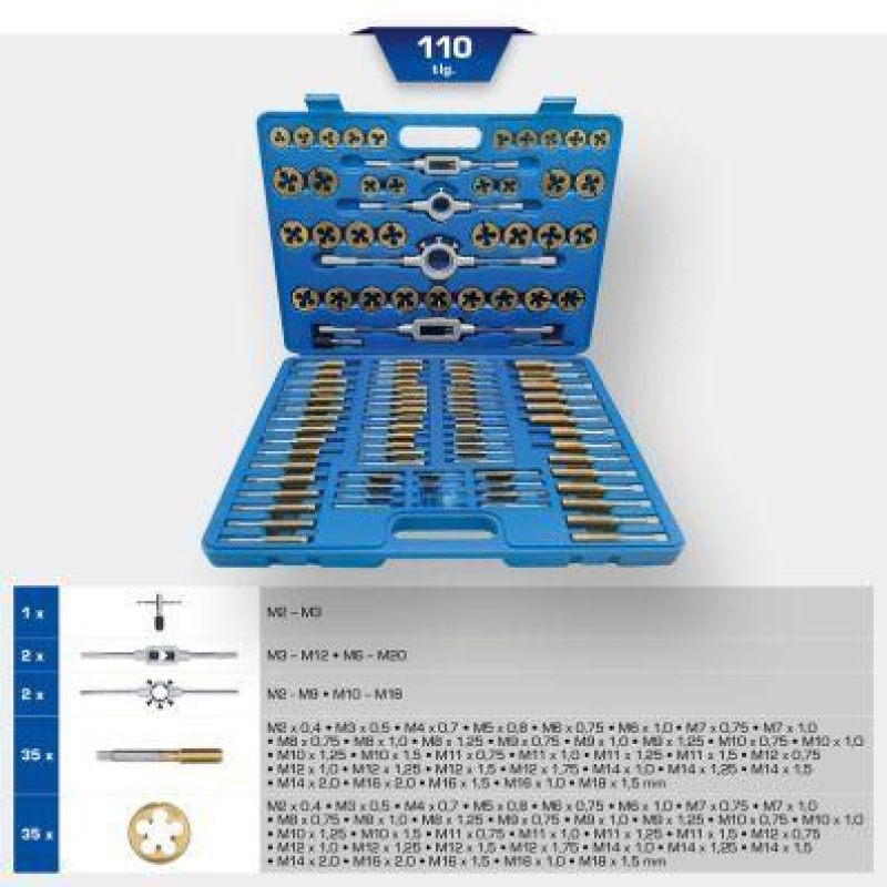 KS TOOLS Gewindeschneidwerkzeugsatz