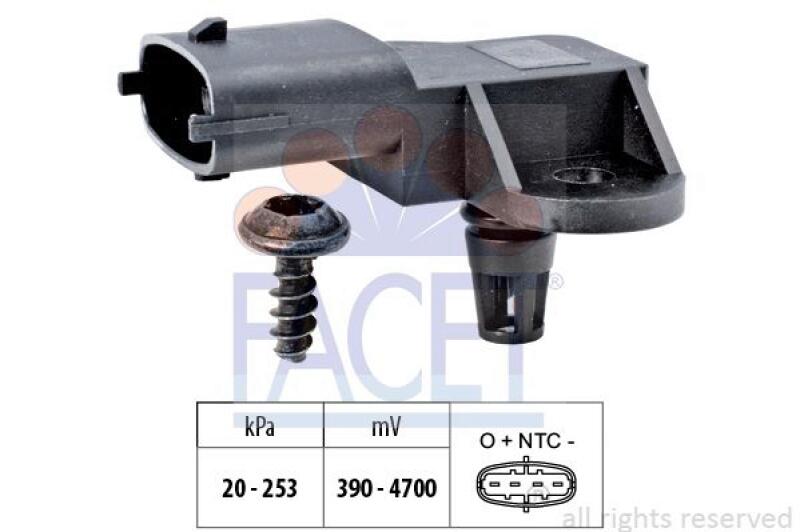 FACET Air Pressure Sensor, height adaptation Made in Italy - OE Equivalent