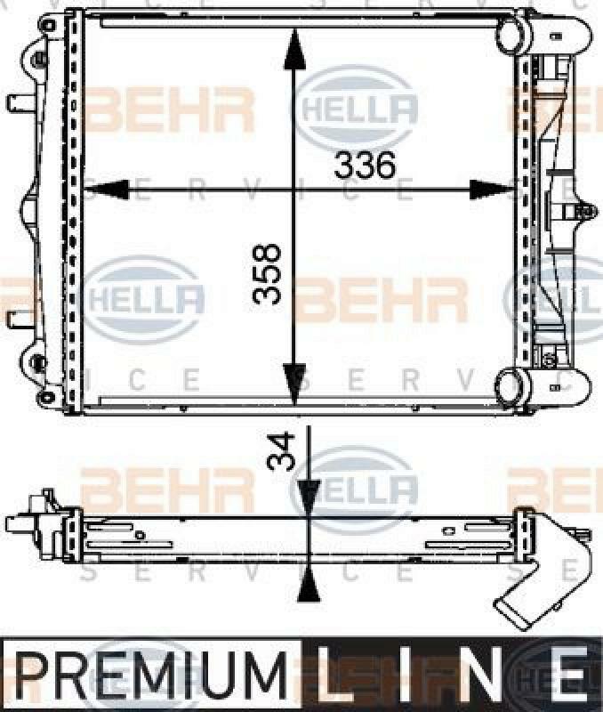 HELLA Kühler, Motorkühlung BEHR HELLA SERVICE *** PREMIUM LINE ***