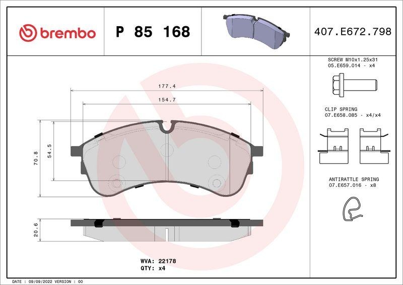 BREMBO Brake Pad Set, disc brake