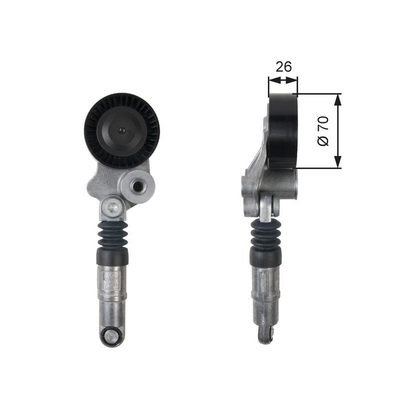 GATES Tensioner Pulley, V-ribbed belt DriveAlign®
