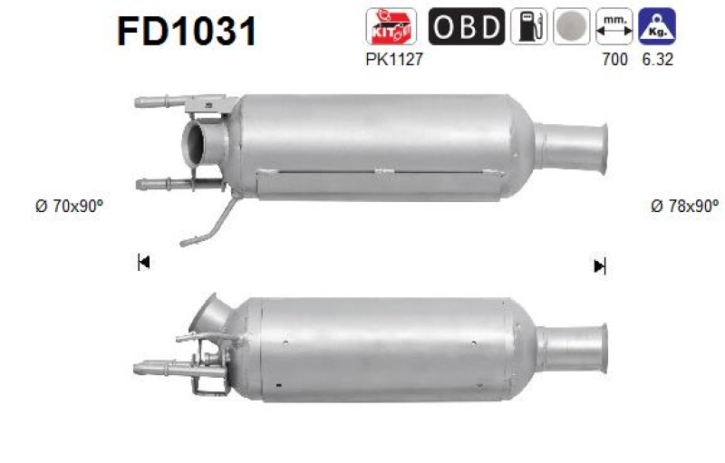 AS Ru&szlig;-/Partikelfilter, Abgasanlage FD1031
