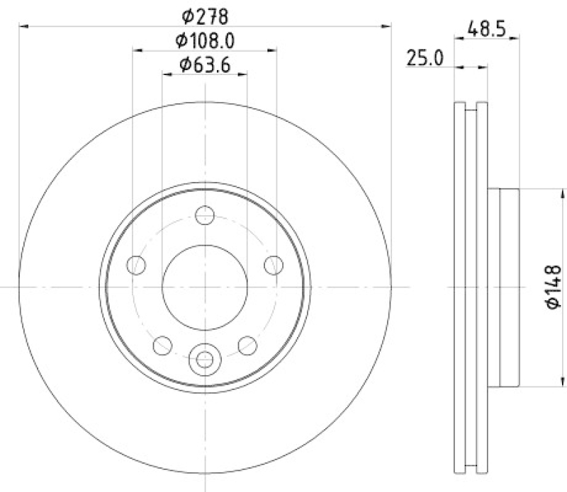 2x HELLA Bremsscheibe PRO High Carbon