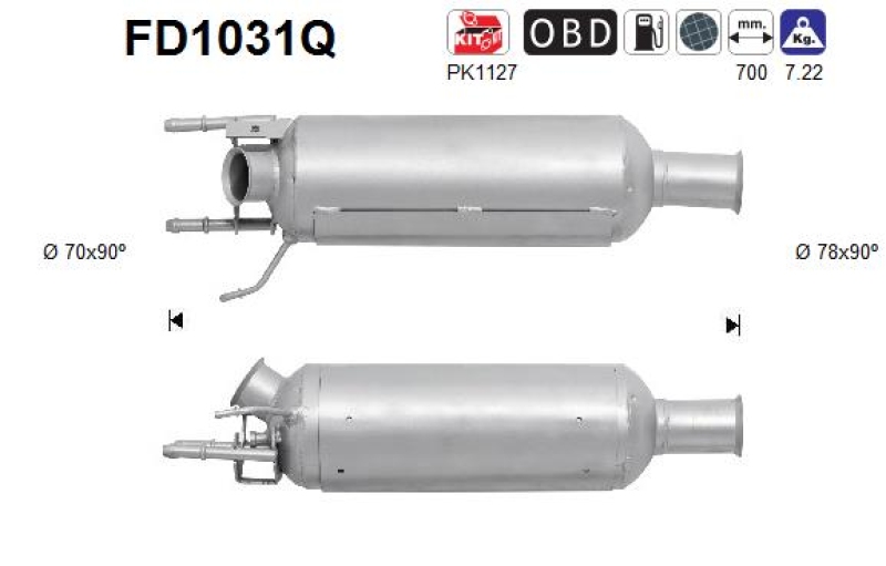 AS Ru&szlig;-/Partikelfilter, Abgasanlage FD1031Q