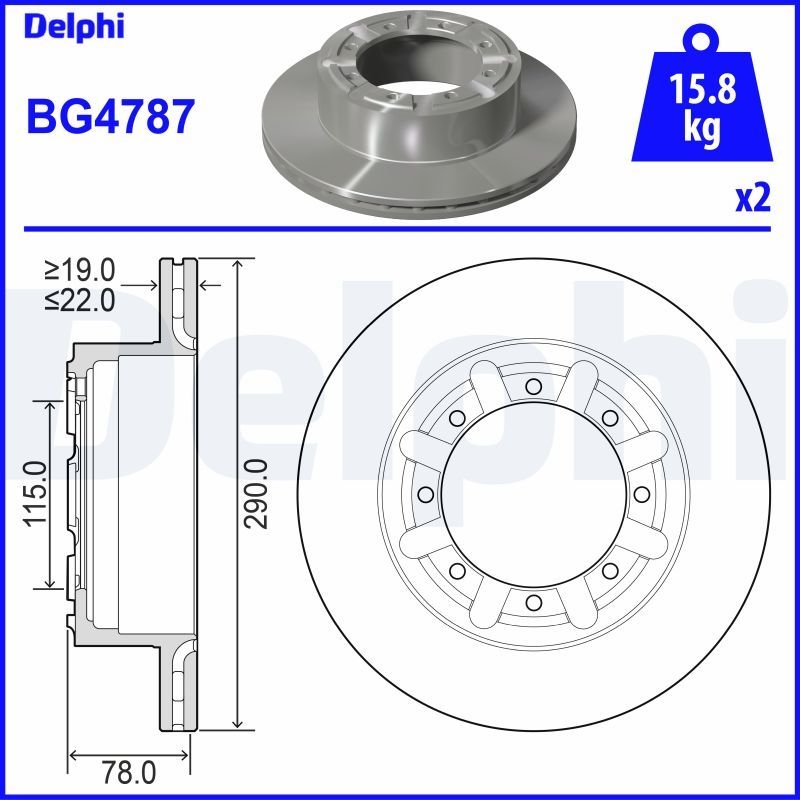 2x DELPHI Bremsscheibe