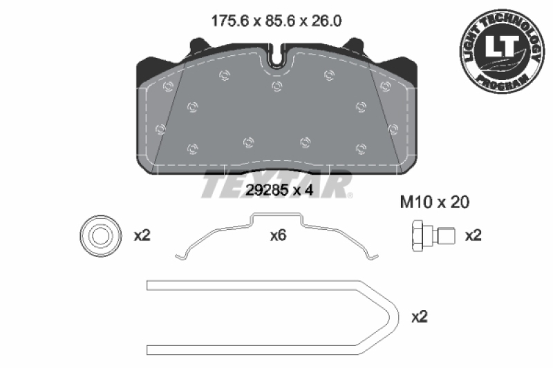 TEXTAR Bremsbelagsatz, Scheibenbremse Lightweight Technology