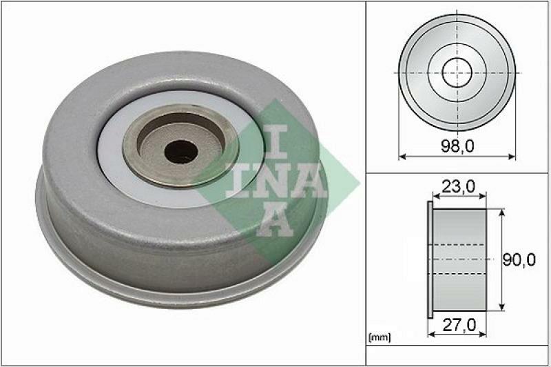 INA Deflection/Guide Pulley, v-ribbed belt