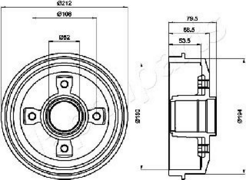 2x JAPANPARTS Brake Drum
