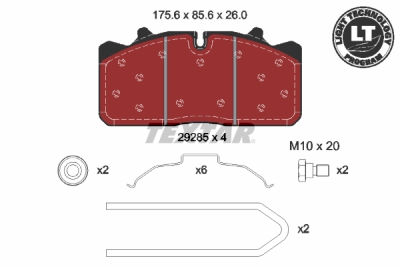 TEXTAR Brake Pad Set, disc brake Lightweight Technology