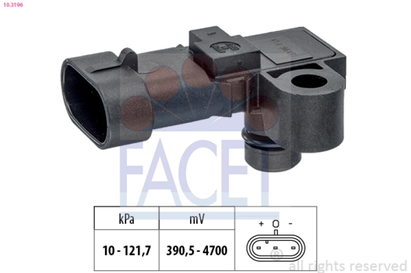 FACET Air Pressure Sensor, height adaptation Made in Italy - OE Equivalent