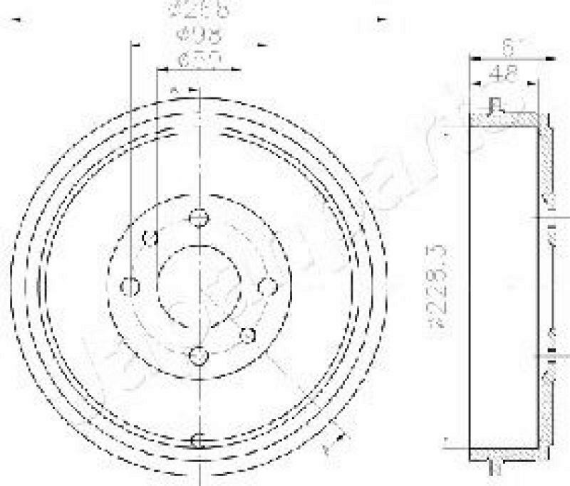 2x JAPANPARTS Brake Drum