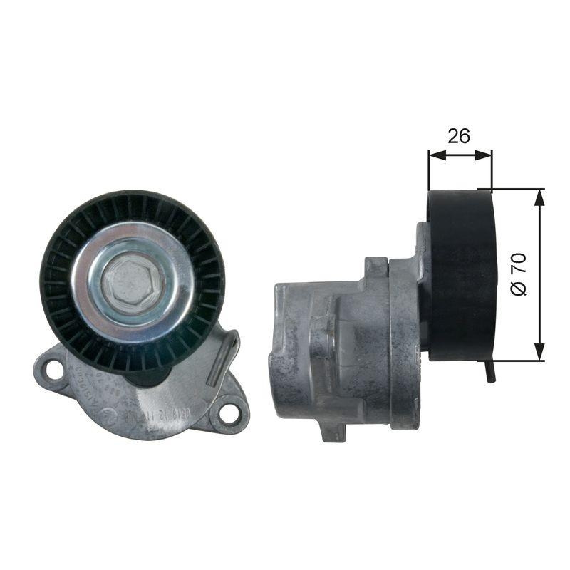 GATES Tensioner Pulley, V-ribbed belt DriveAlign®