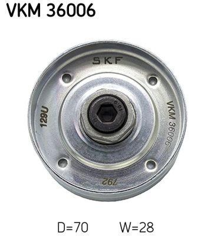 SKF Deflection/Guide Pulley, V-ribbed belt