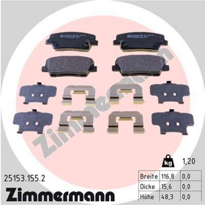 ZIMMERMANN Brake Pad Set, disc brake